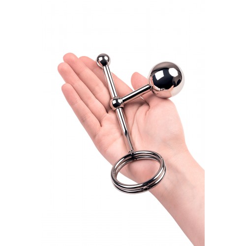 Стринги со сменными шарами, TOYFA Metal, серебристый