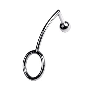 Насадка с анальной втулкой, TOYFA Metal, серебристая (иной угол)