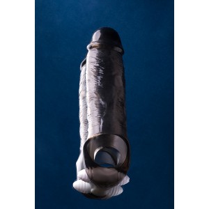 Насадка ToyFa XLover, для увеличения размера с вибрацией,TPE, черная прозрачная, 15,5 см (с кольцом) Насадка ToyFa XLover, для увеличения размера с вибрацией,TPE, черная прозрачная, 15,5 см (с кольцом) (иной угол)
