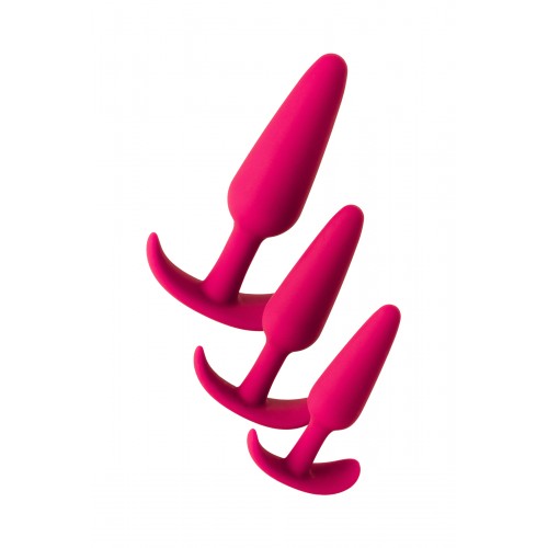 Набор анальных втулок TOYFA POPO Pleasure, Силикон, Розовый, 3  шт.