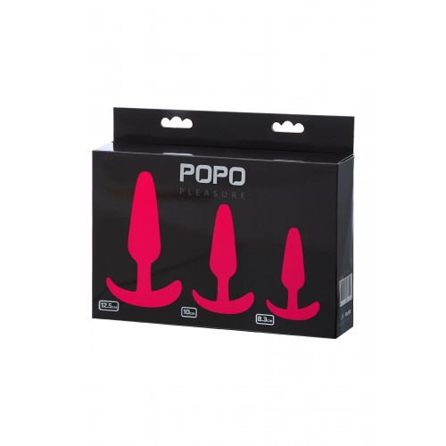 Набор анальных втулок TOYFA POPO Pleasure, Силикон, Розовый, 3  шт.