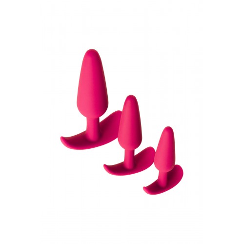 Набор анальных втулок TOYFA POPO Pleasure, Силикон, Розовый, 3  шт.