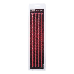 Набор уретральных зондов Black & Red by TOYFA, 4 штуки, красный (иной угол)