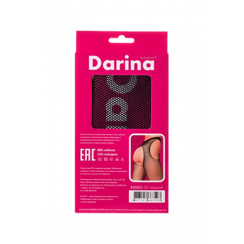 Колготки с интимными вырезами Darina, черный, OS