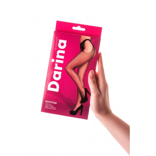 Колготки с интимными вырезами Darina, черный, OS