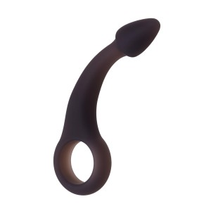 Анальная втулка Seven Creations, силикон, чёрная, 13,6 см. (иной угол)