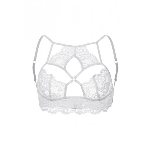 Бралетт кружевной удлиненный Erolanta, белый (50-52)