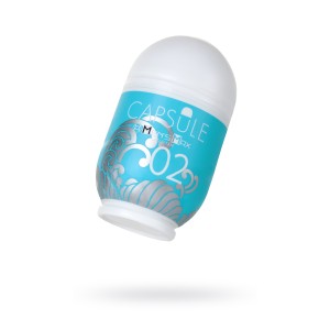 Мастурбатор нереалистичный, CAPSULE 02, Sazanami, MensMax, TPE, голубой, 8  см