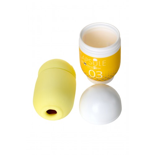 Мастурбатор нереалистичный, CAPSULE 03, Kanoko, MensMax, TPE, Желтый, 8 см