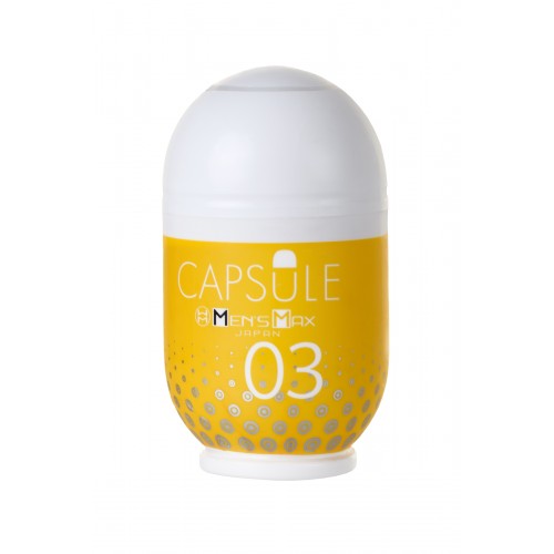 Мастурбатор нереалистичный, CAPSULE 03, Kanoko, MensMax, TPE, Желтый, 8 см