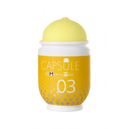 Мастурбатор нереалистичный, CAPSULE 03, Kanoko, MensMax, TPE, Желтый, 8 см