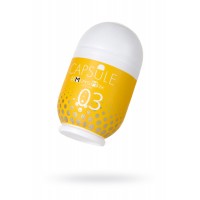 Мастурбатор нереалистичный, CAPSULE 03, Kanoko, MensMax, TPE, Желтый, 8 см