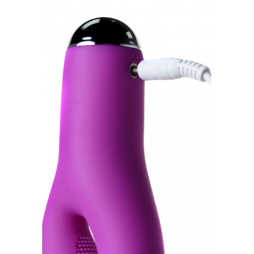 Вибратор-ротатор с ресничками для двойной стимуляции JOS Anita, силикон, фиолетовый, 18 см