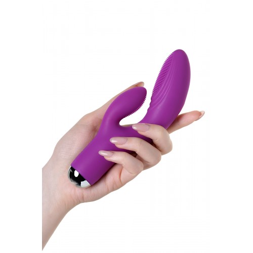 Вибратор-ротатор с ресничками для двойной стимуляции JOS Anita, силикон, фиолетовый, 18 см