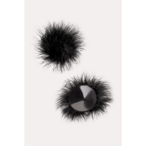 Пэстис Erolanta Lingerie Collection круглые с пухом черные (иной угол)