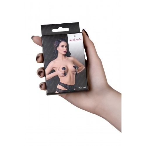 Пэстис Erolanta Lingerie Collection в форме сердец с кисточками черно-белые