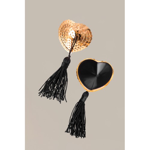 Пэстис Waname Hearts with tassels в форме сердец с кисточками золото-чёрные