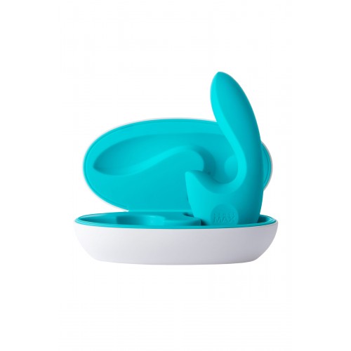Нереалистичный вибратор Sense Max  , Силикон, Бирюзовый, 16 см