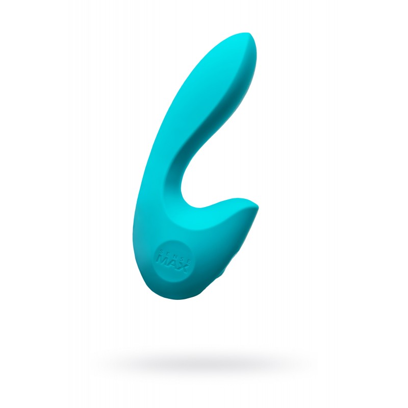Нереалистичный вибратор Sense Max  , Силикон, Бирюзовый, 16 см