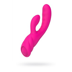 Вибратор с клиторальным стимулятором Nalone PureX2, Силикон, Розовый, 20,7 см