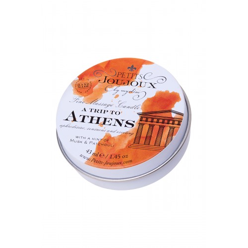 Массажная свеча Petits JouJoux Mini Athens с ароматом мускуса и пачули, 43 мл