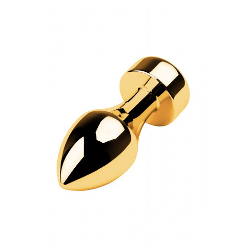 Анальный страз Metal by TOYFA, металл, золотистый, с кристаллом цвета аметист, 7,5 см, Ø 2,9 см, 75