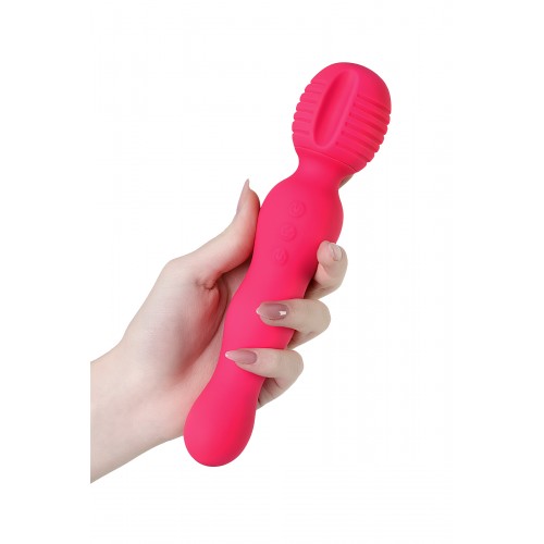 Двойной вибратор с подогревом JOS ALL-IN, силикон, розовый, 21 см