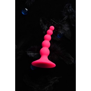 Анальная втулка POPO Pleasure by TOYFA «Шарики», силикон, розовая, 10 см, Ø 2,5 см (иной угол)