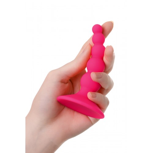 Анальная втулка POPO Pleasure by TOYFA «Шарики», силикон, розовая, 10 см, Ø 2,5 см