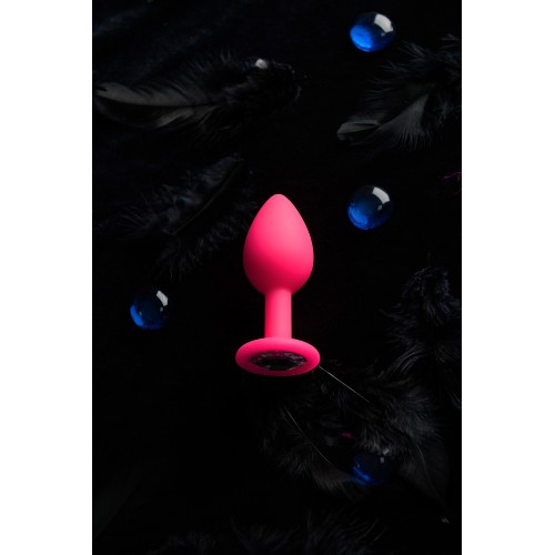 Анальная втулка POPO Pleasure by TOYFA со стразом S, силикон, розовая, 7,2 см, Ø 2,8 см, 25 г