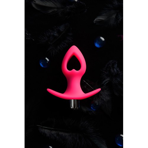 Анальная вибровтулка-расширитель POPO Pleasure by TOYFA «Сердечко» S, силикон, розовая, 10 см, Ø 4 см
