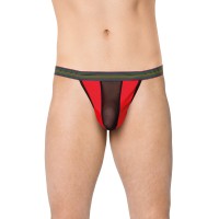 Стринги мужские со вставкой из сетки SoftLine Collection, красный, OS