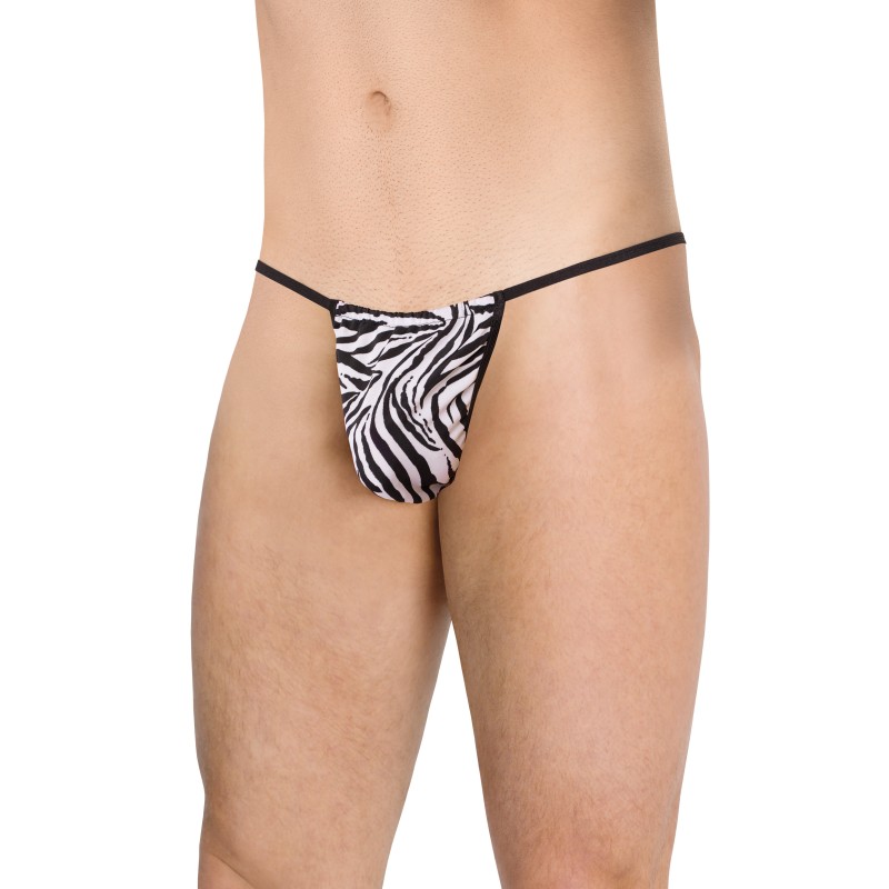 Стринги мужские из сетки Зебра SoftLine Collection, чёрный, OS