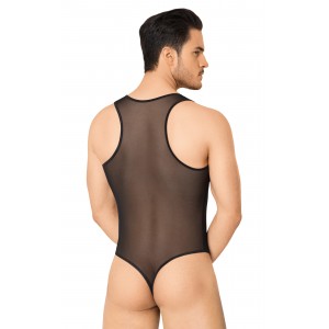 Боди из сетки мужское SoftLine Collection, черное, XL (иной угол)