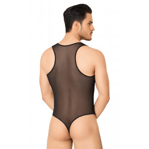 Боди из сетки мужское SoftLine Collection, черное, XL