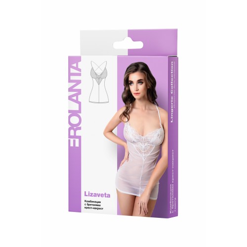 Комбинация Erolanta Lizaveta с бретелями крест-накрест, белая (46-48)