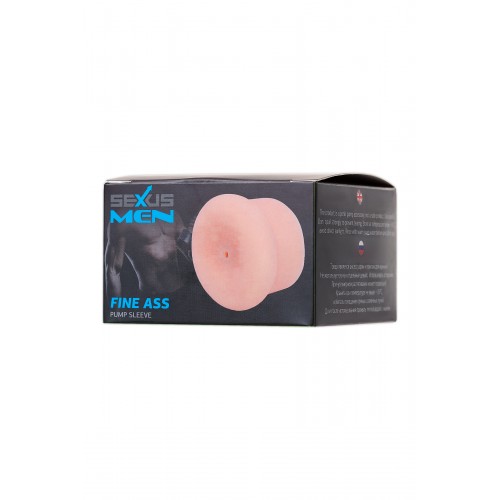 Насадка на помпу Sexus Men FINE ASS, TPE, телесный, 7,5 см