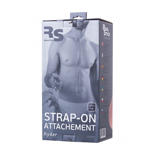 Насадка для страпона RealStick Strap-On by TOYFA Ryder, TPR, телесный, 17,9 см