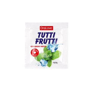 Съедобная гель-смазка TUTTI-FRUTTI для орального секса со вкусом сладкой мяты 4г по 20 шт в упаковке Съедобная гель-смазка TUTTI-FRUTTI для орального секса со вкусом сладкой мяты 4г по 20 шт в упаковке (иной угол)