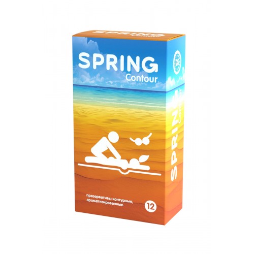 Презервативы Spring Contuor, классические, латекс, 17,5 см, 12 шт