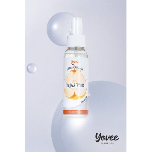 Спрей для тела и волос Yovee by Toyfa «Сладкая грушка», с ароматом карамельной груши, 100 мл