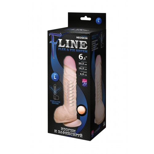 Фаллоимитатор неоскин на присоске FLEX & FIX SISTEM Lovetoy,TPR, телесный, 21 см