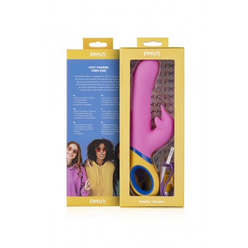 Нереалистичный вибратор PMV, Copy - Dolphin, Силикон, Розовый, 23 см.