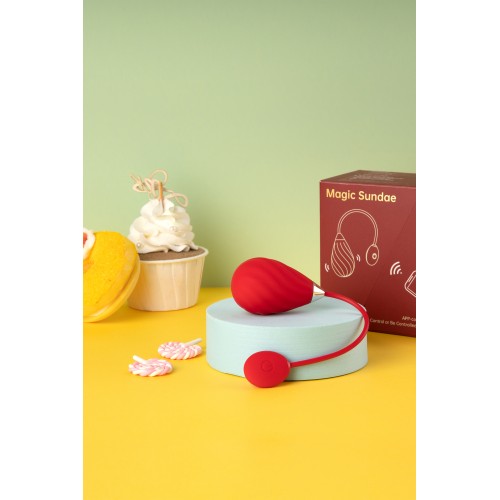 Виброяйцо Magic Motion SUNDAE, силикон, оранжевое, см 19