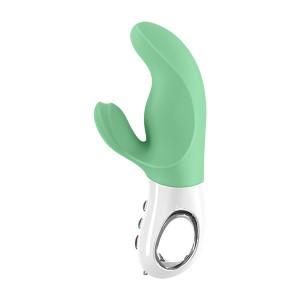 Вибратор Fun Factory MiSS BI, силикон, мятный, 17 см (иной угол)