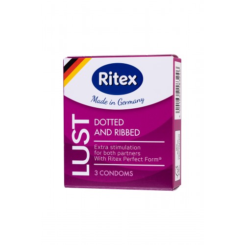 Презервативы Ritex LUST №3, рифленые с пупырышками, латекс, 19 см