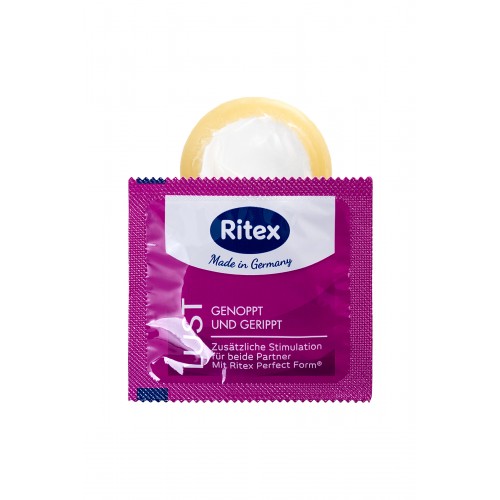 Презервативы Ritex LUST №3, рифленые с пупырышками, латекс, 19 см
