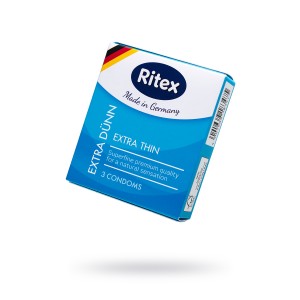 Презервативы Ritex EXTRA DÜNN №3, ультра тонкие, латекс, 18 см
