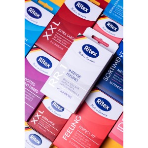 Презервативы Ritex RR.1 №10, классические, латекс, 18.5 см (иной угол)