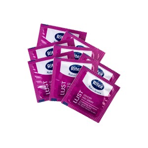 Презервативы Ritex LUST №8, рифленые с пупырышками, латекс, 19 см (иной угол)